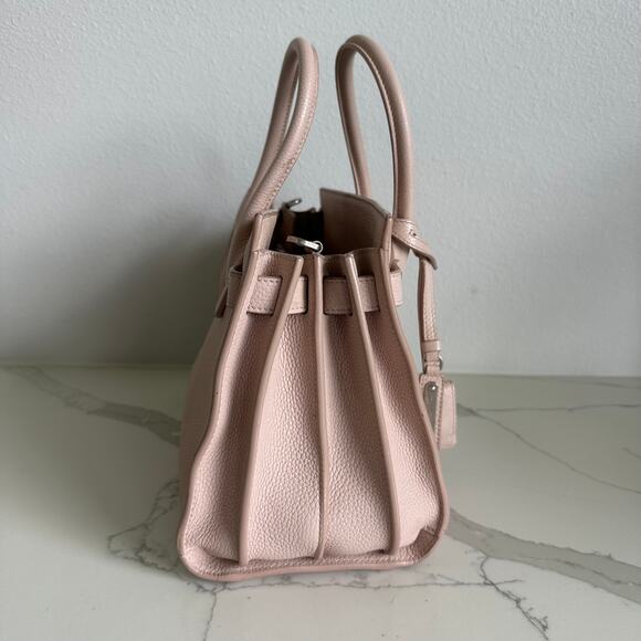 Yves Saint Laurent Rose Pink Grained Calfskin Leather Baby Sac De Jour Bag - Picture 3 of 14